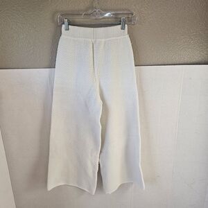 Sincerely Jules White Textured Knit Wide-Leg Lounge Beach Pant Sz M Comfort W492